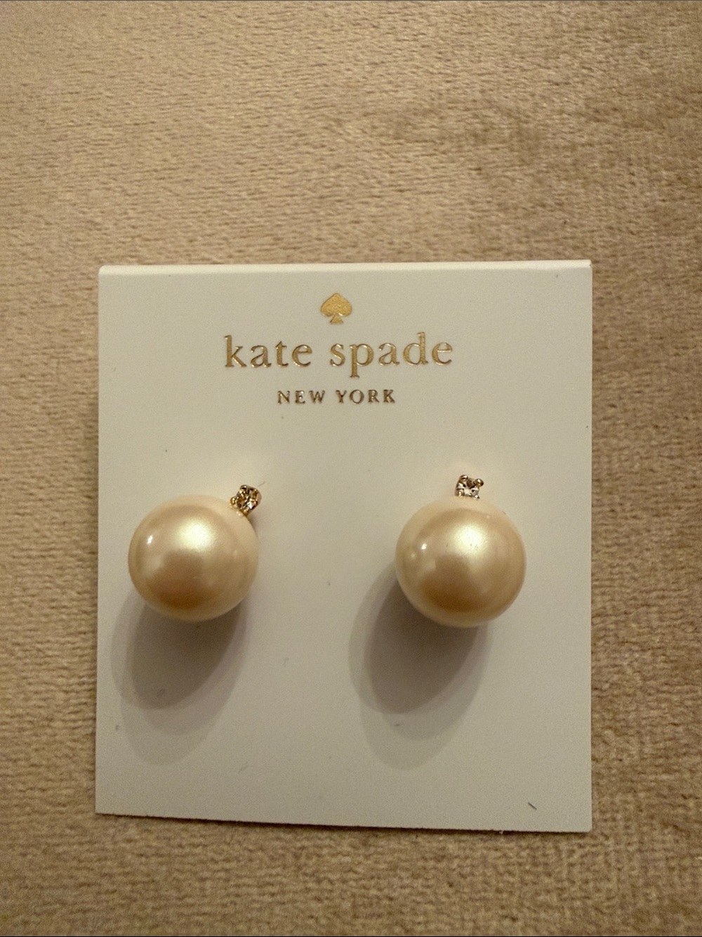 kate spade pearl double-sided earrings - cream and gold